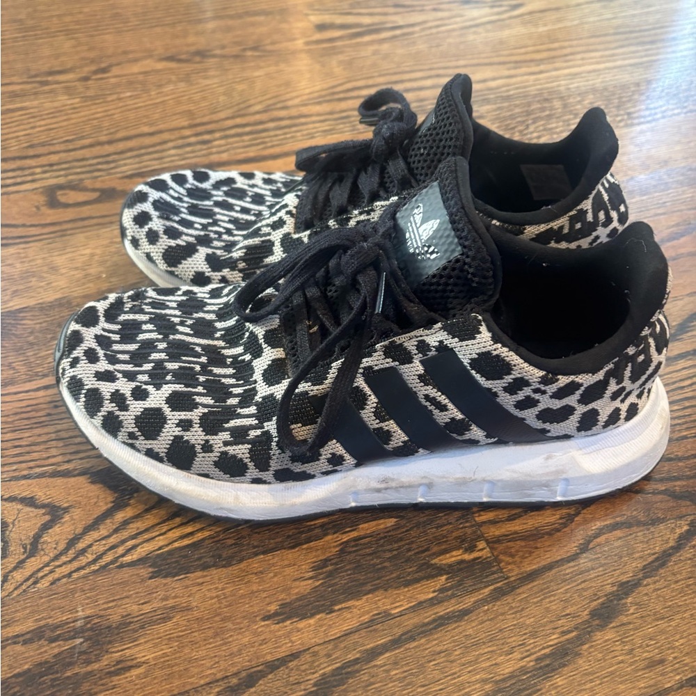 Adidas Black and White Patterned Athletic Shoes